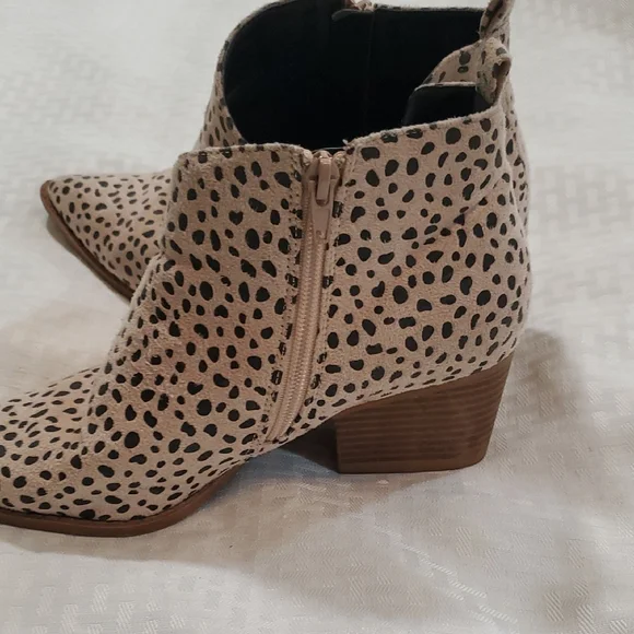 Jolimall Stylish Leopard Print Ankle Booties Sz 8 - Picture 10 of 12